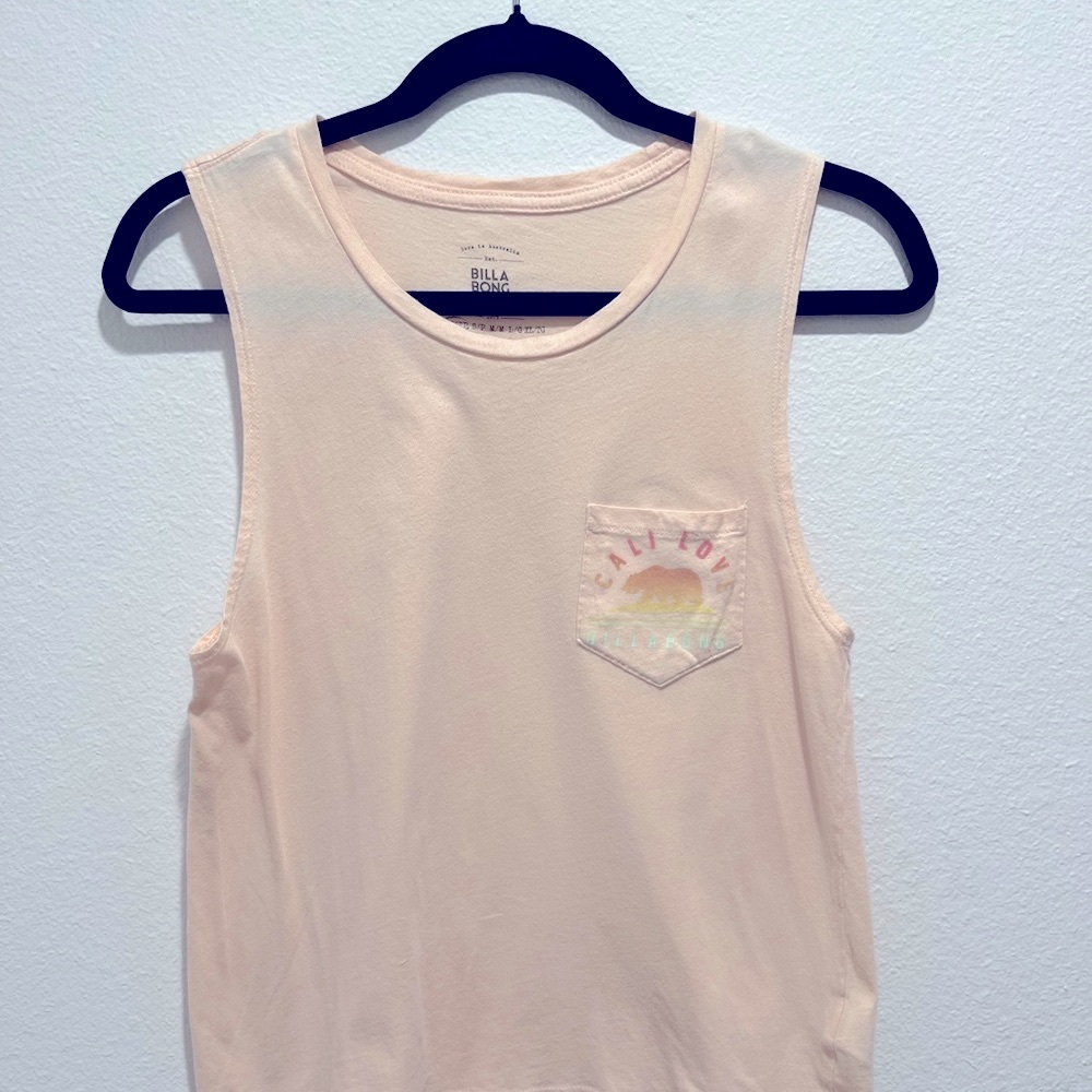 Billabong Pink Tank Top with Sunset Pocket